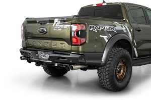 Ford Ranger Raptor Bumper - Rear - Addictive Desert Designs - Edge - Hammer Black with Satin Black Panels - `24-`26